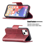 Solid Color Leather Wallet Case Phone Shell with Strap for iPhone 13 mini 5.4 inch
