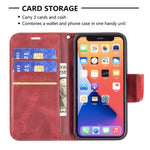 Solid Color Leather Wallet Case Phone Shell with Strap for iPhone 13 mini 5.4 inch