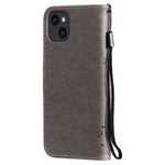 Til iPhone 13 Cover med Stativ Katte-Træ Mønster Læderpung Mobilcover