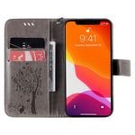 Til iPhone 13 Cover med Stativ Katte-Træ Mønster Læderpung Mobilcover
