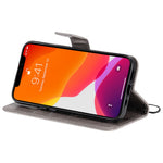 Til iPhone 13 Cover med Stativ Katte-Træ Mønster Læderpung Mobilcover