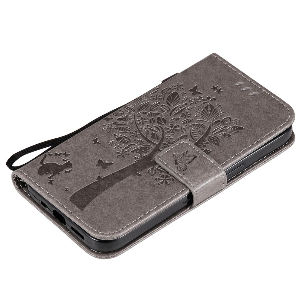 Til iPhone 13 Cover med Stativ Katte-Træ Mønster Læderpung Mobilcover