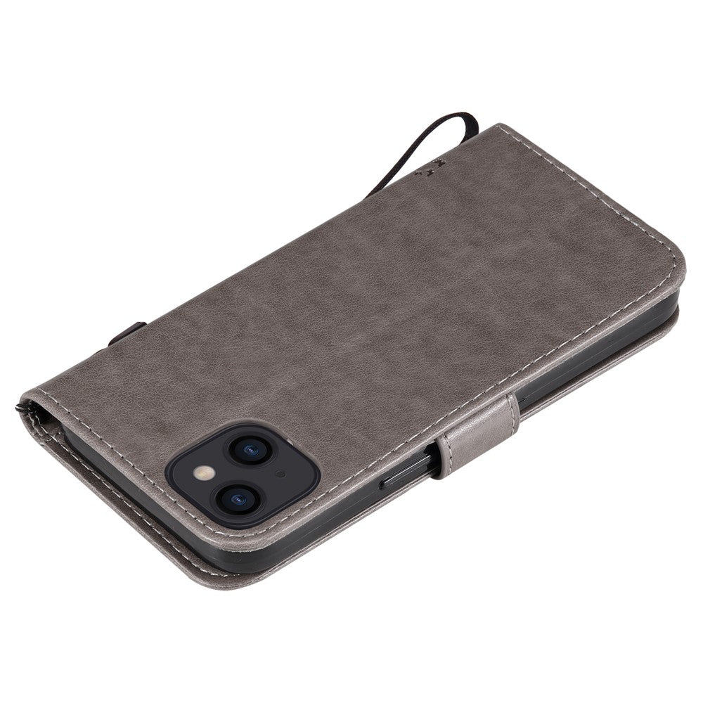 Til iPhone 13 Cover med Stativ Katte-Træ Mønster Læderpung Mobilcover