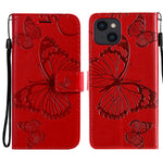 For iPhone 13 mini Wallet Case Floral Butterfly Imprinted Leather Phone Cover Stand