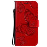 For iPhone 13 mini Wallet Case Floral Butterfly Imprinted Leather Phone Cover Stand
