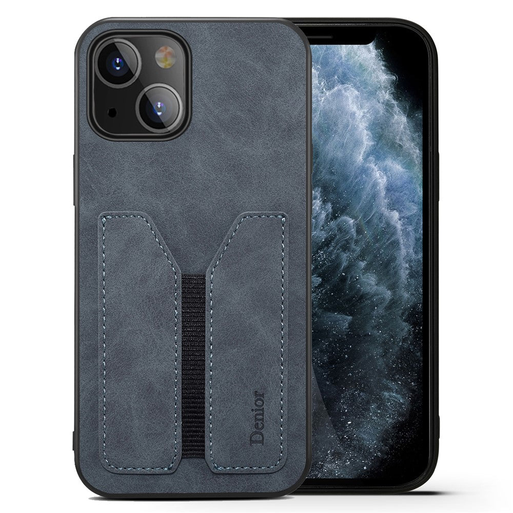 Premium PU Leather TPU Bumper PC Protection Case with Elastic Card Slot for iPhone 13 mini 5.4 inch