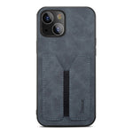 Premium PU Leather TPU Bumper PC Protection Case with Elastic Card Slot for iPhone 13 mini 5.4 inch