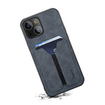 Premium PU Leather TPU Bumper PC Protection Case with Elastic Card Slot for iPhone 13 mini 5.4 inch