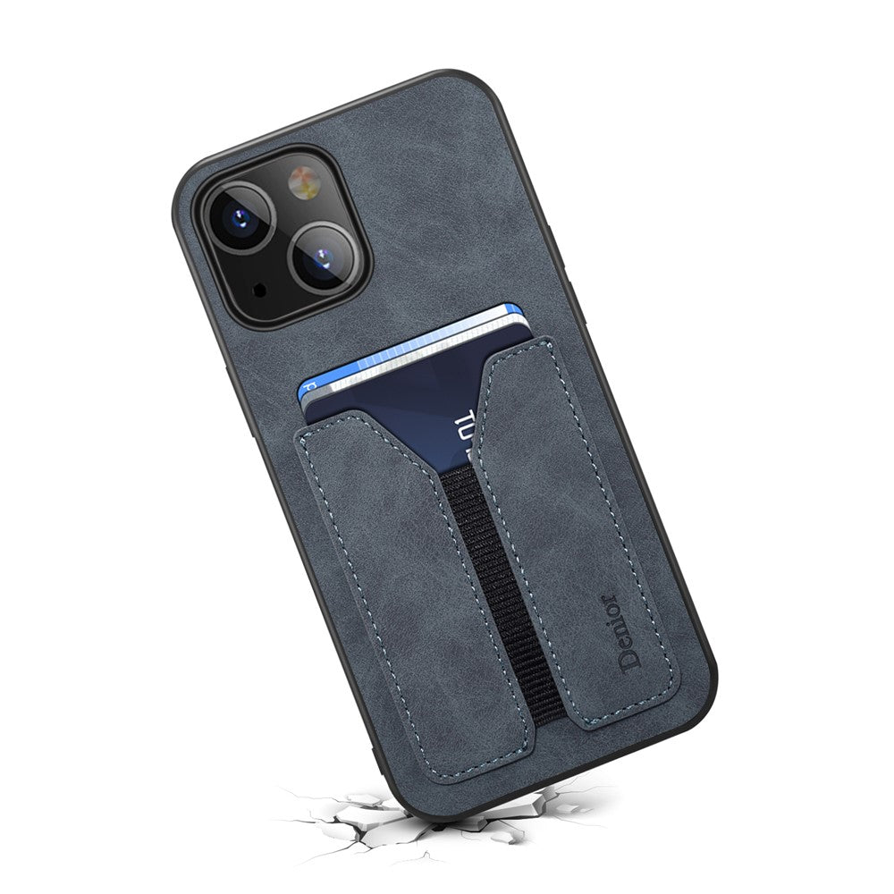 Premium PU Leather TPU Bumper PC Protection Case with Elastic Card Slot for iPhone 13 mini 5.4 inch