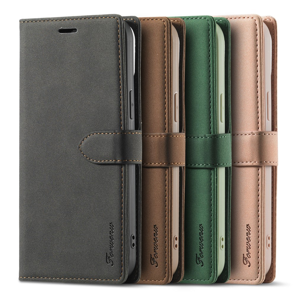 FORWENW F1 Series Full Protection Drop-Resistant Skin Feeling Leather Case for iPhone 13 6.1 inch