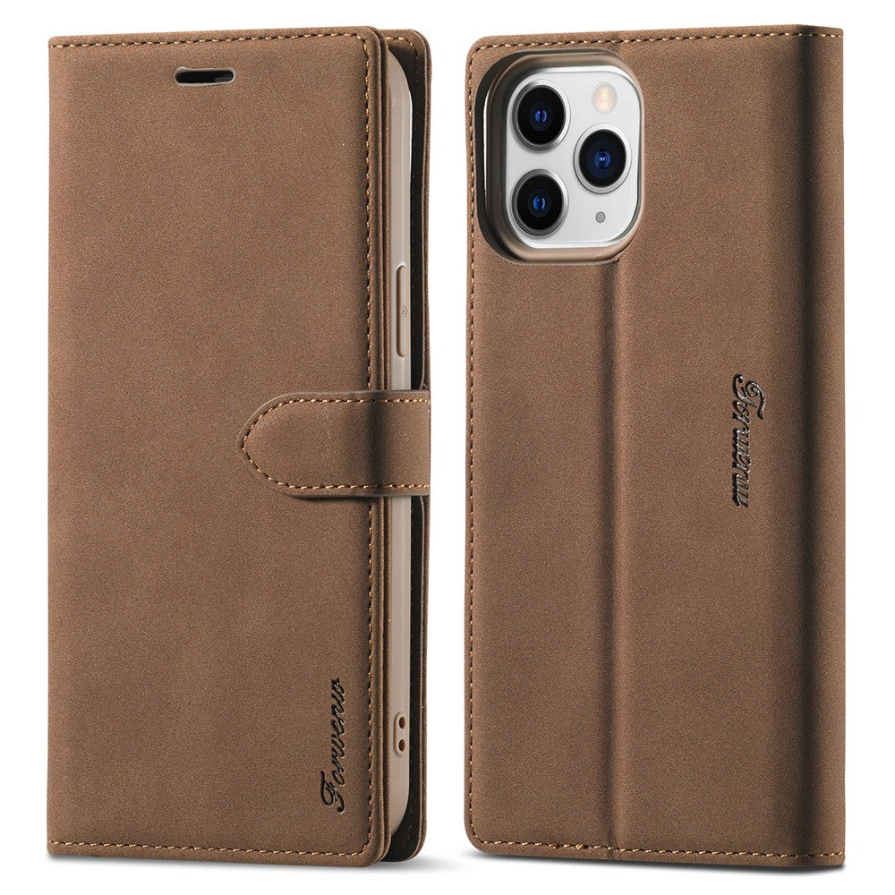 FORWENW F1 Series Full Protection Drop-Resistant Skin Feeling Leather Case for iPhone 13 6.1 inch