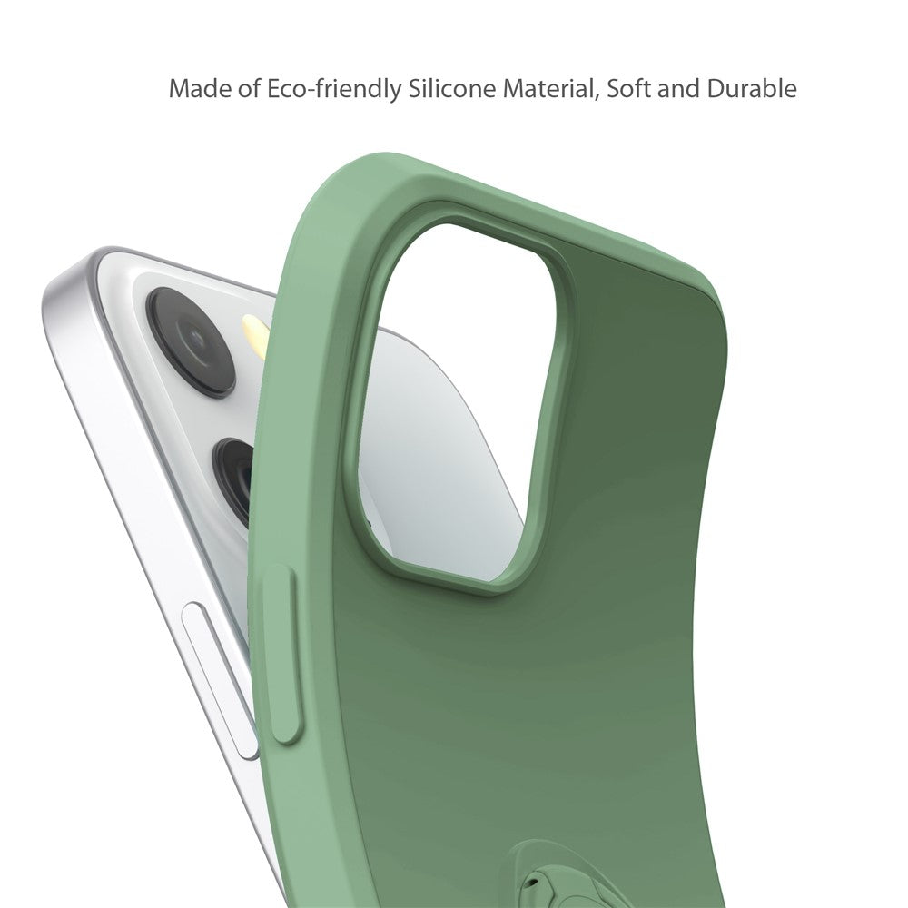 Justerbar Stöd Design Miljövänligt Flytande Silikon Enkel Rengöring Telefon Skyddsfodral Skal med Praktisk Rem för iPhone 13 Pro 6.1 tum