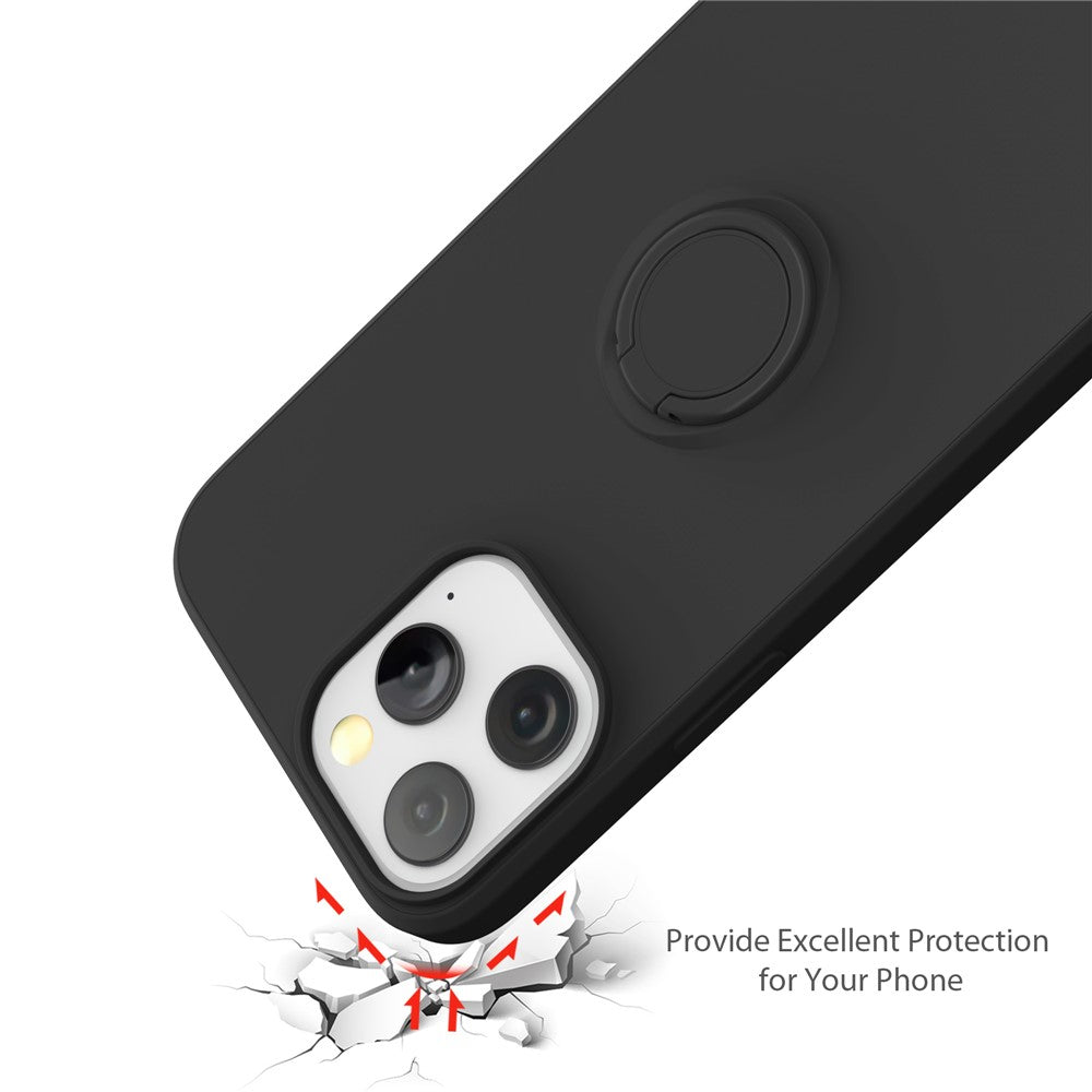Justerbar Stöd Design Miljövänligt Flytande Silikon Enkel Rengöring Telefon Skyddsfodral Skal med Praktisk Rem för iPhone 13 Pro 6.1 tum