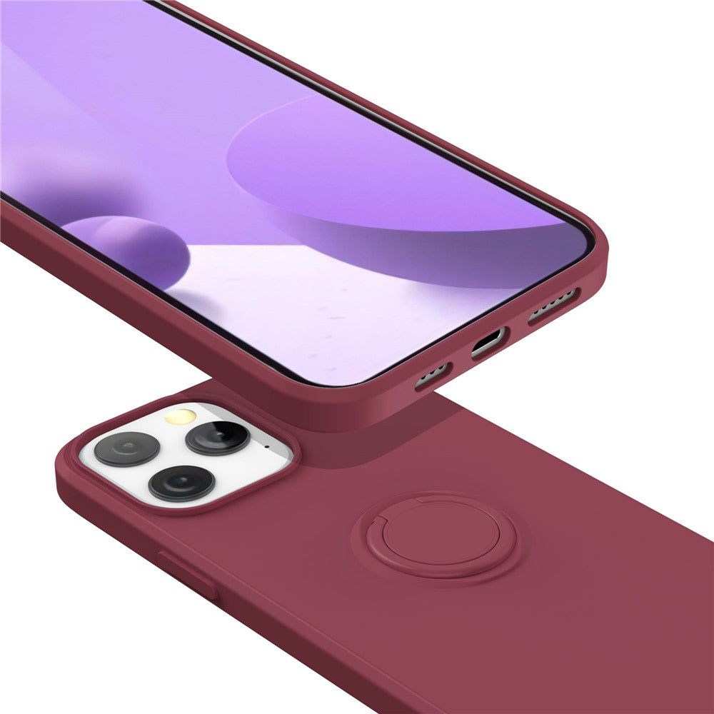 Justerbar Stöd Design Miljövänligt Flytande Silikon Enkel Rengöring Telefon Skyddsfodral Skal med Praktisk Rem för iPhone 13 Pro 6.1 tum