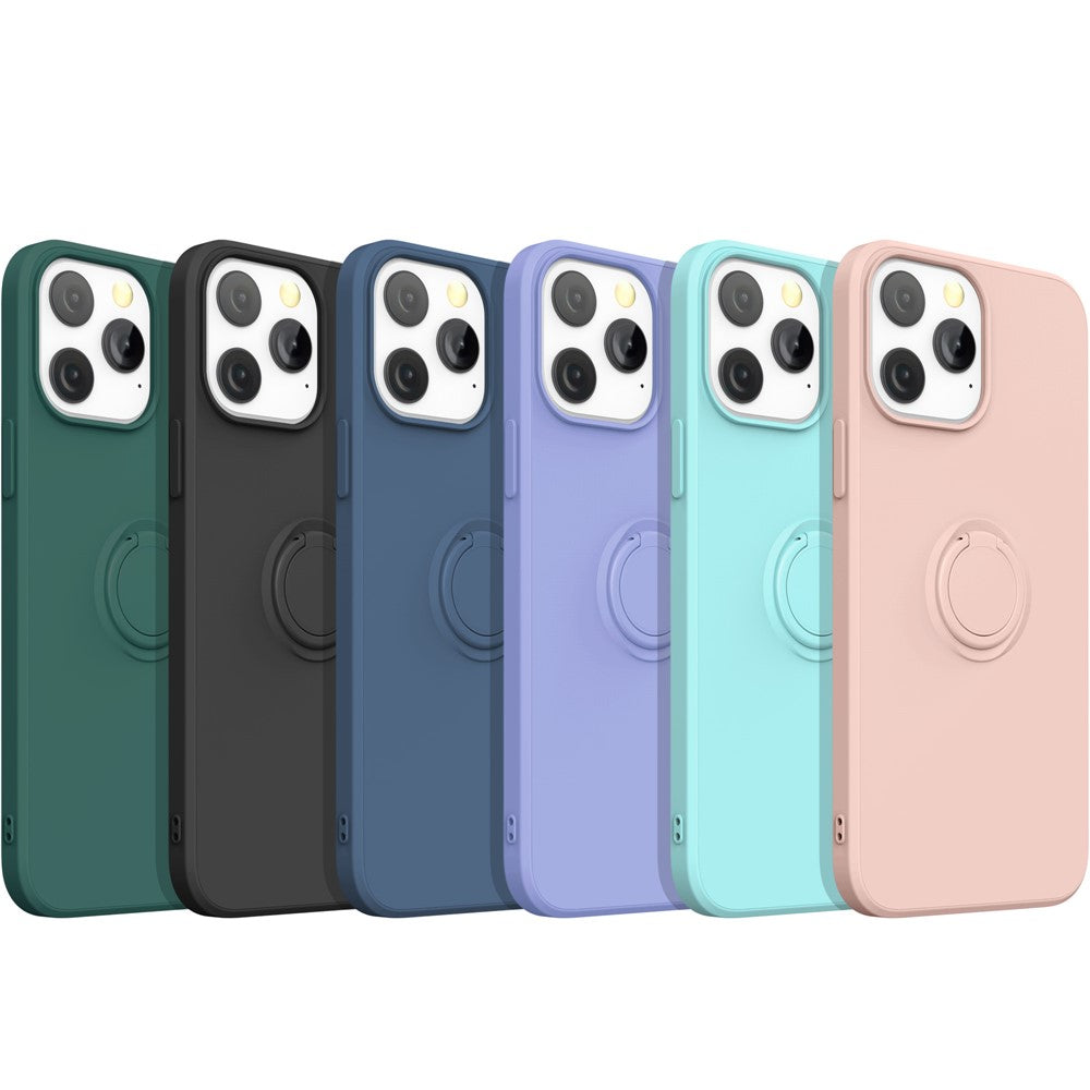 Justerbar Stöd Design Miljövänligt Flytande Silikon Enkel Rengöring Telefon Skyddsfodral Skal med Praktisk Rem för iPhone 13 Pro 6.1 tum