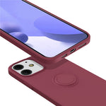 Justerbart ringstativdesign med flytande silikonmobilskyddsskal med praktisk rem för iPhone 13 6,1 tum