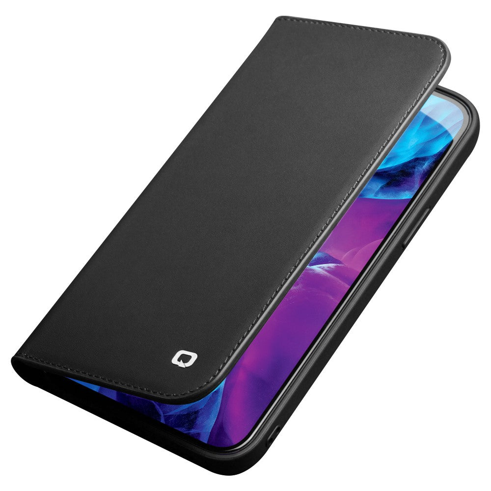 QIALINO Plånboksfodral i äkta nötskinn med fällbart lock till iPhone 13 Pro Max 6,7 tum