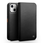 QIALINO Wallet Case Stand Genuine Cow Leather Flip Phone Cover for iPhone 13 mini 5.4 inch