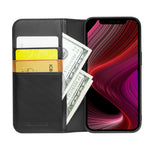 QIALINO Wallet Case Stand Genuine Cow Leather Flip Phone Cover for iPhone 13 mini 5.4 inch