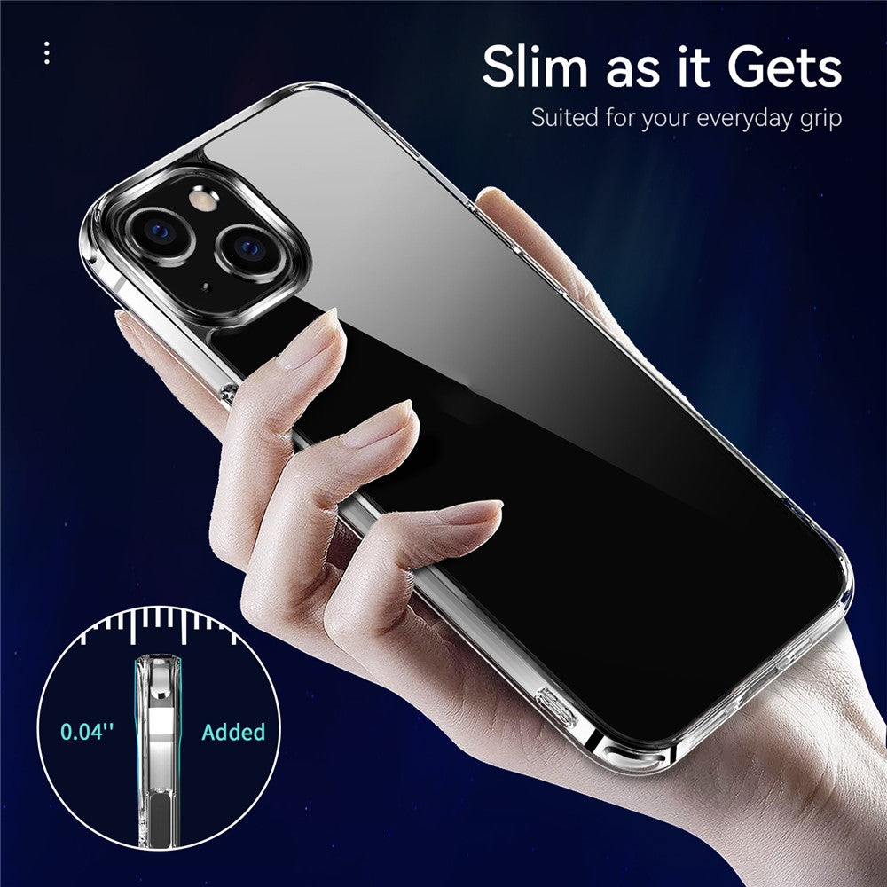 Rugged TPU Shock-Absorption Bumper + Clear PC Back Anti-Drop Cover for iPhone 13 mini 5.4 inch