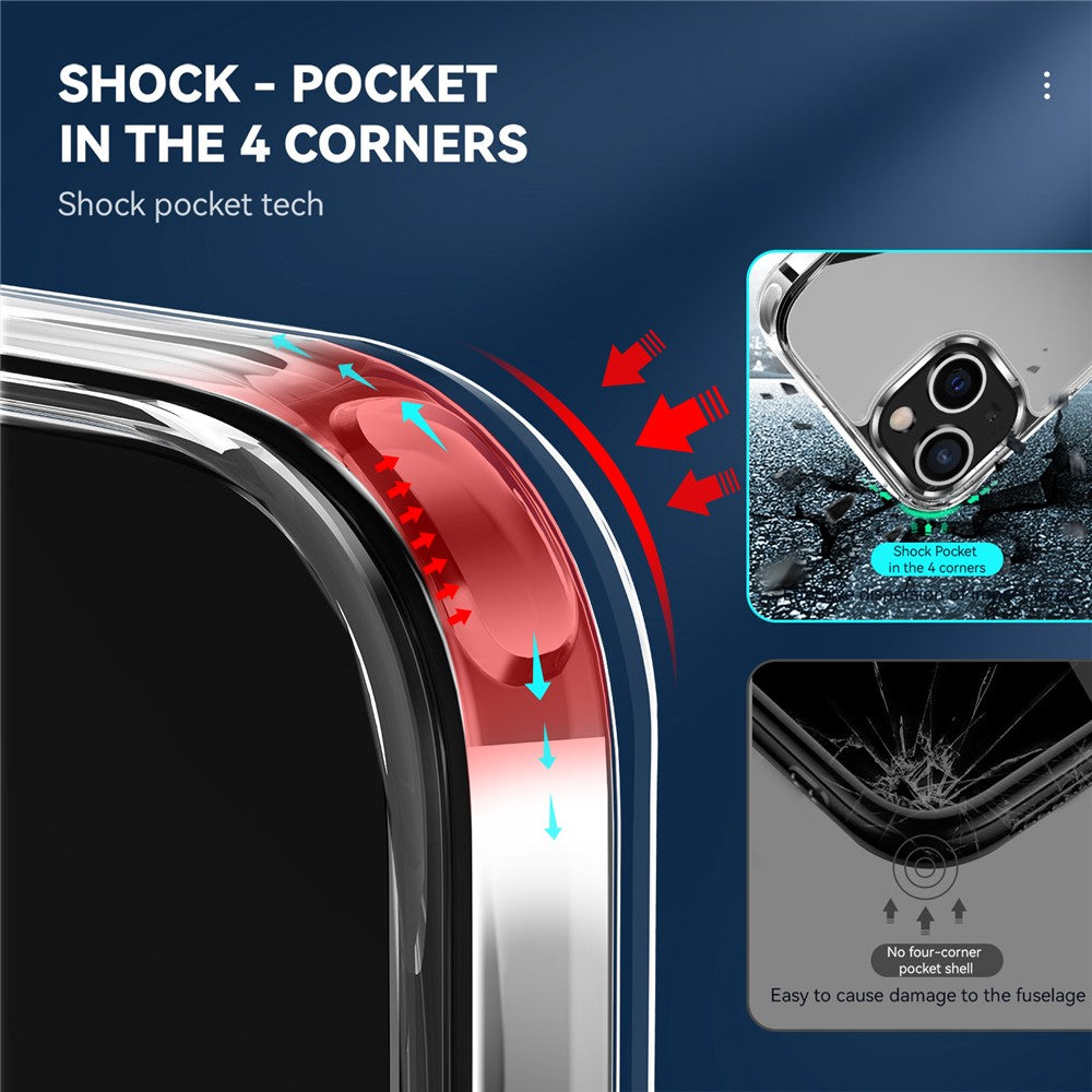Rugged TPU Shock-Absorption Bumper + Clear PC Back Anti-Drop Cover for iPhone 13 mini 5.4 inch