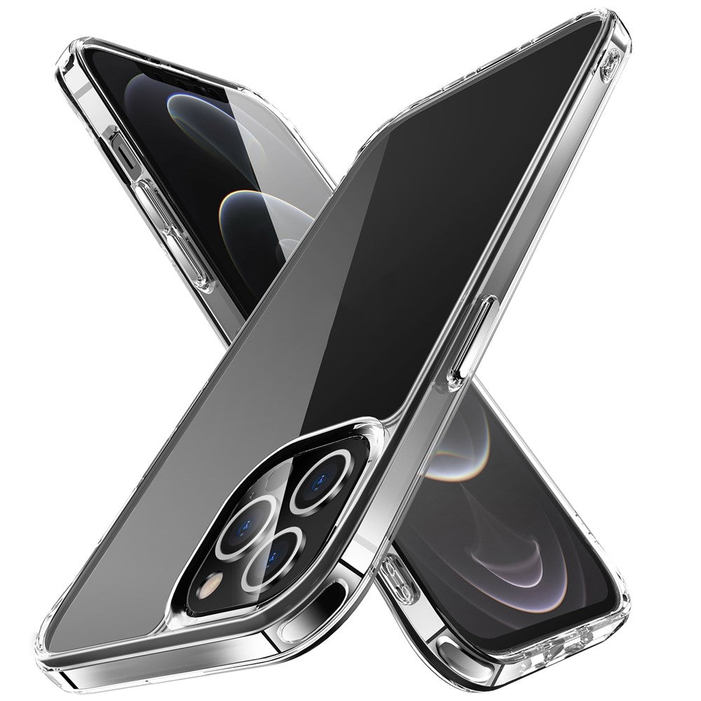 Hybrid Hard PC Back + Soft TPU Bumper Slim Crystal Clear Phone Case for iPhone 12 / 12 Pro 6.1 inch