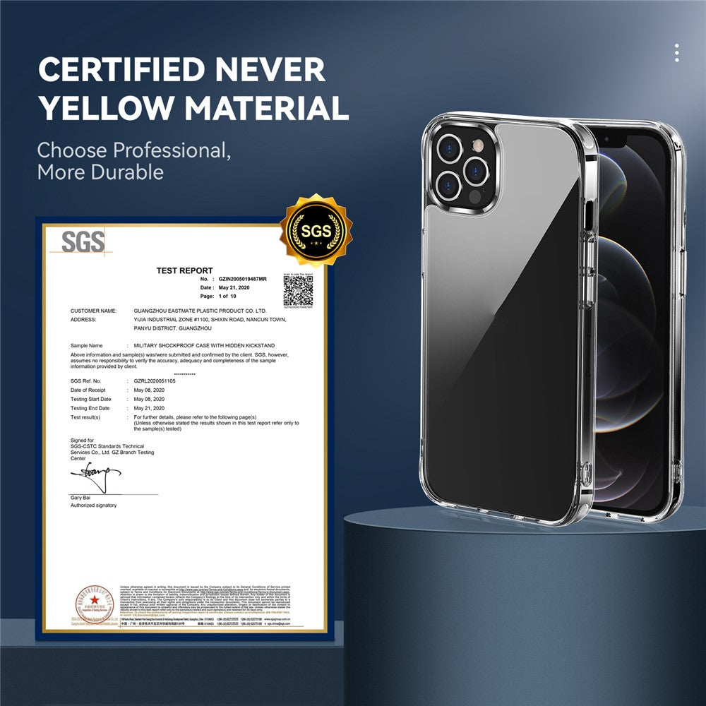 Hybrid Hard PC Back + Soft TPU Bumper Slim Crystal Clear Phone Case for iPhone 12 / 12 Pro 6.1 inch