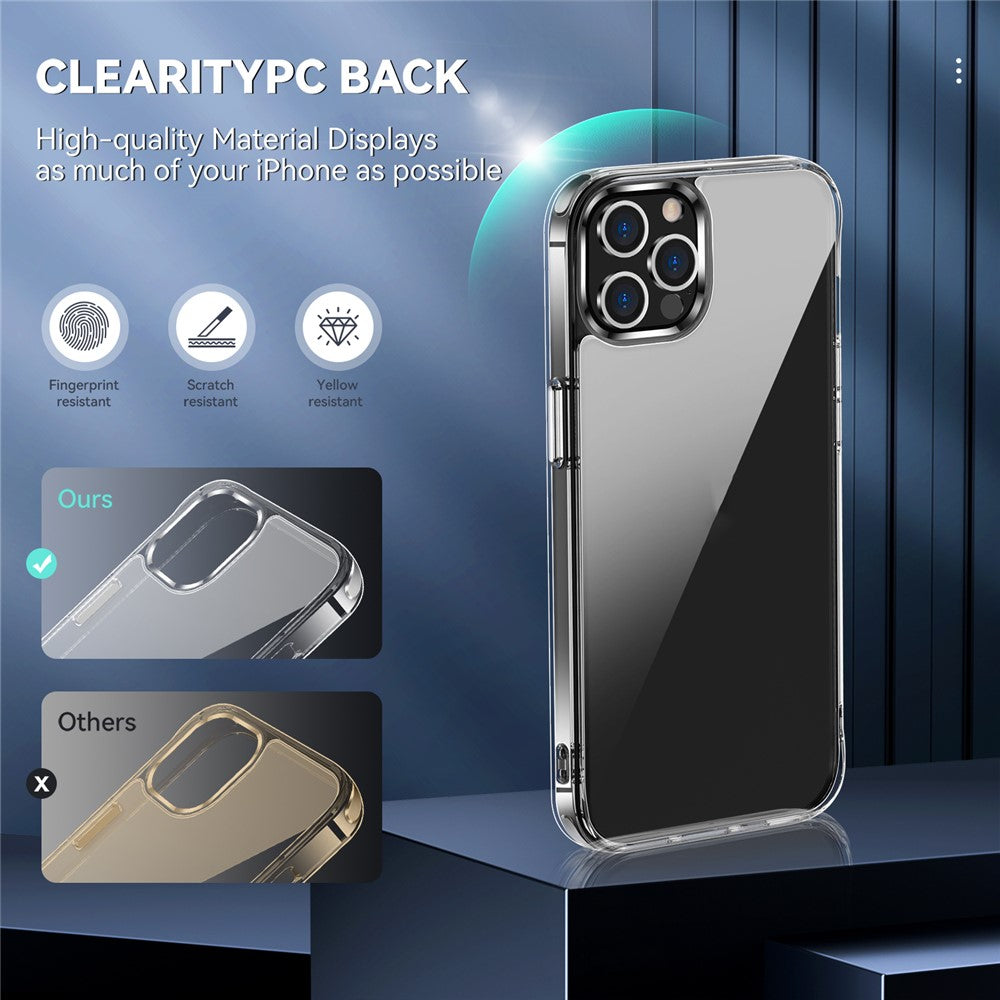 Hybrid Hard PC Back + Soft TPU Bumper Slim Crystal Clear Phone Case for iPhone 12 / 12 Pro 6.1 inch