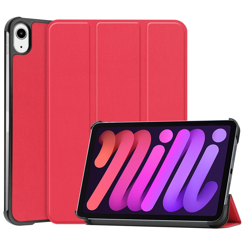 Trefoldigt stander etui i PU-læder, smart beskyttelsescover til iPad mini (2024) / mini (2021)