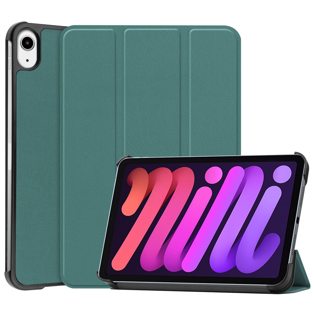Trefoldigt stander etui i PU-læder, smart beskyttelsescover til iPad mini (2024) / mini (2021)