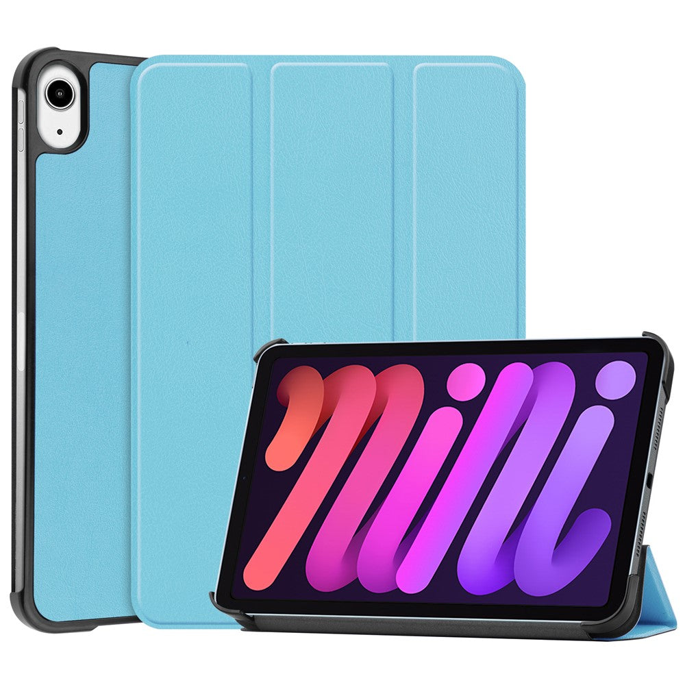 Trefoldigt stander etui i PU-læder, smart beskyttelsescover til iPad mini (2024) / mini (2021)