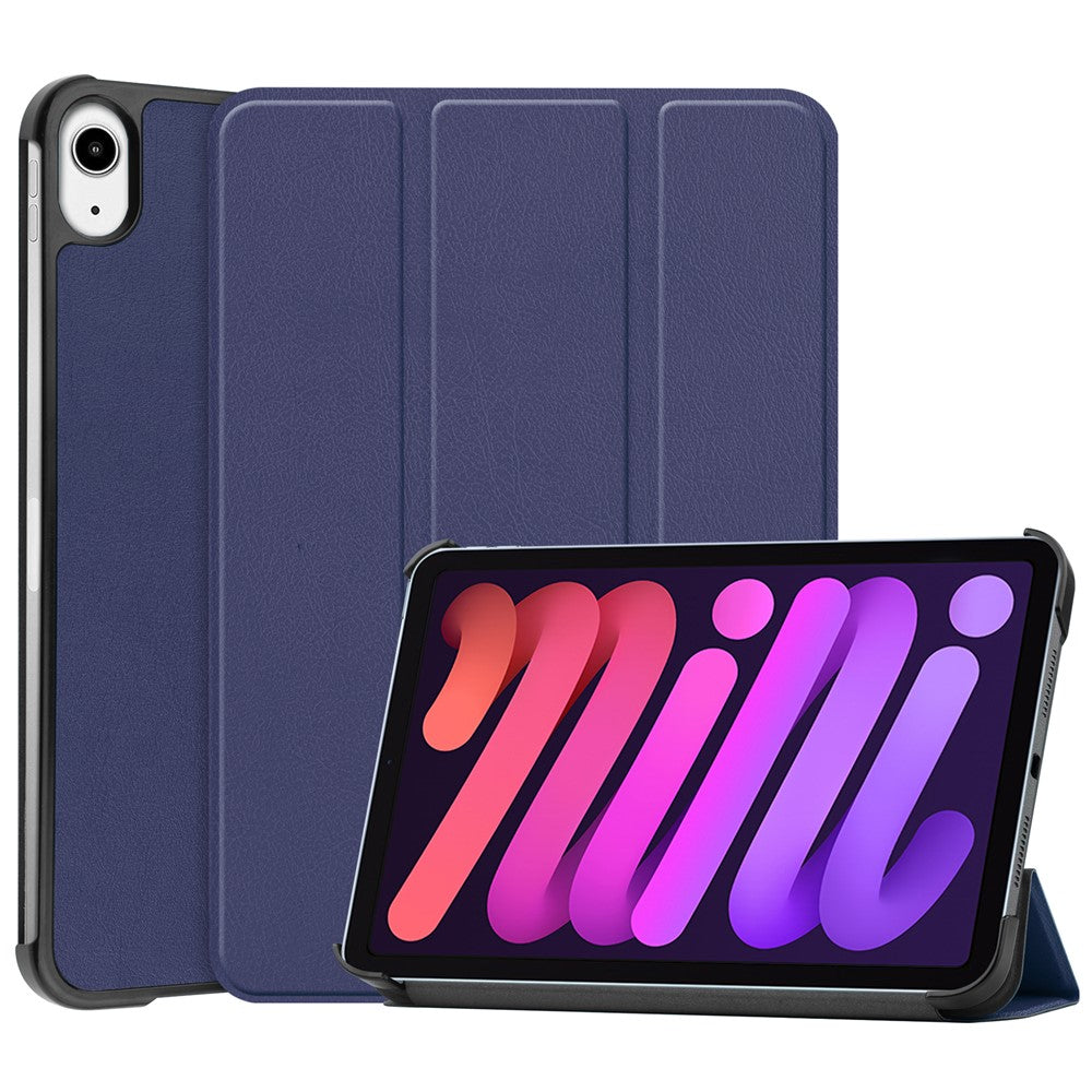 Trefoldigt stander etui i PU-læder, smart beskyttelsescover til iPad mini (2024) / mini (2021)
