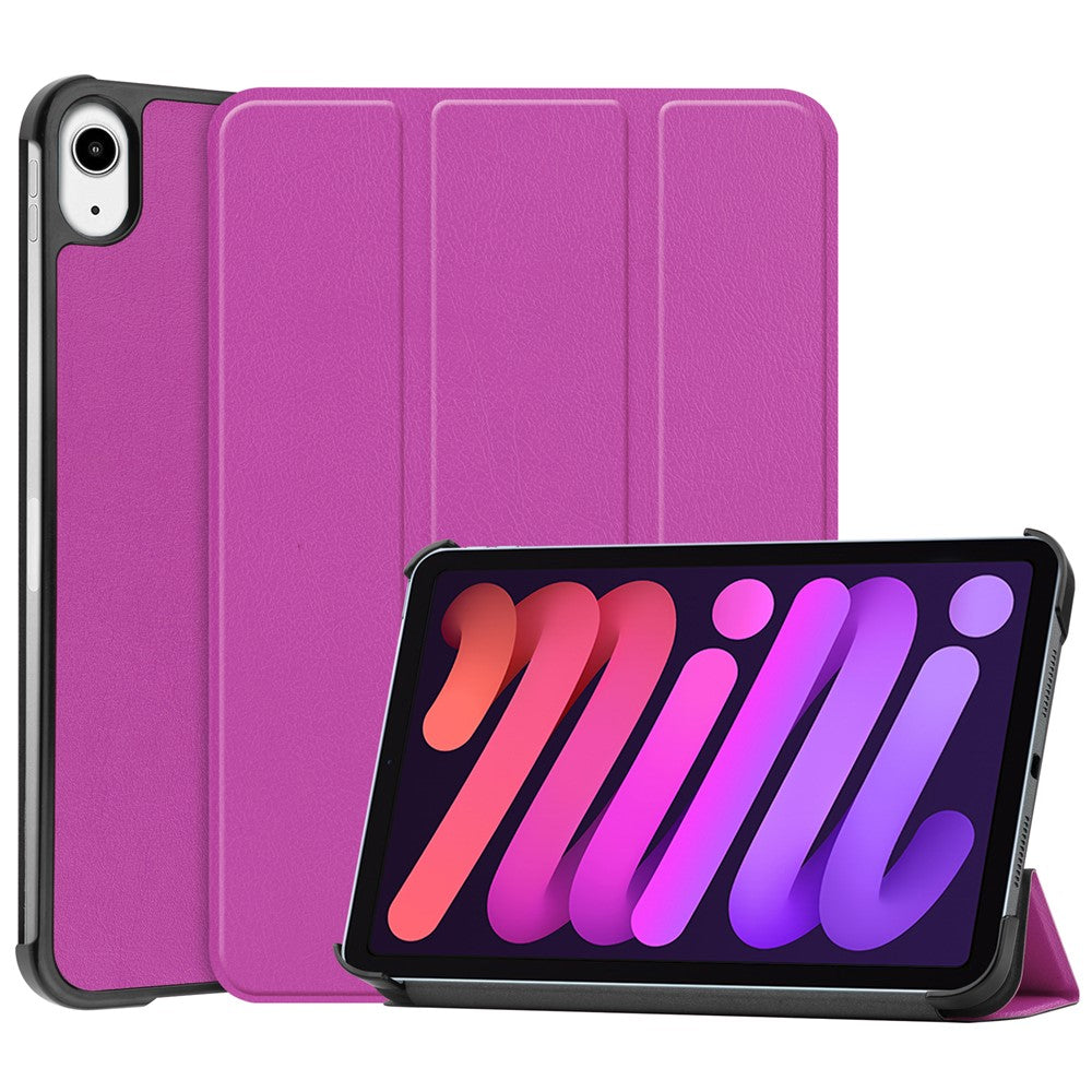 Trefoldigt stander etui i PU-læder, smart beskyttelsescover til iPad mini (2024) / mini (2021)