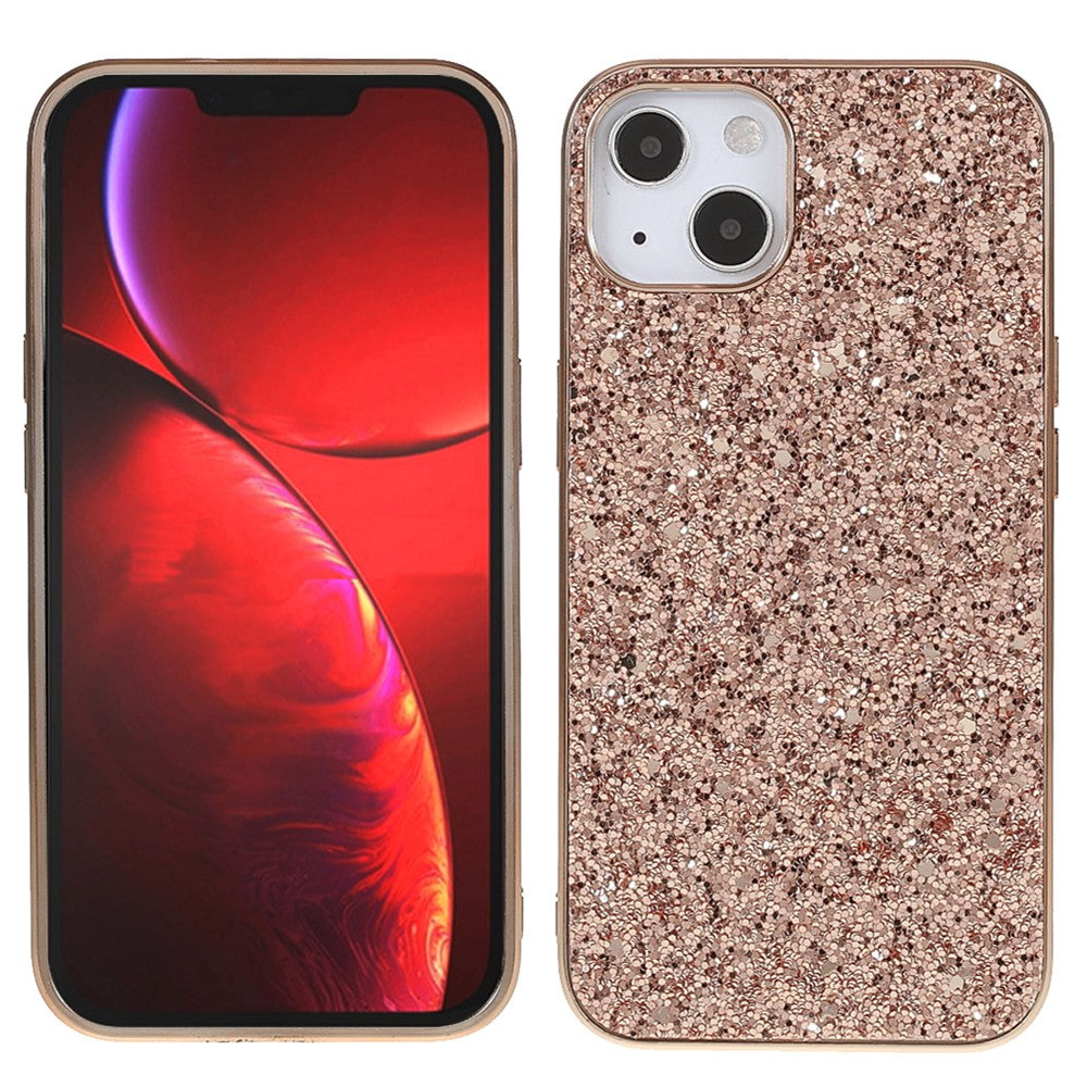 Glitter Bling TPU Electroplating Edge + Hard PC Back Stylish Light Shockproof Phone Cover for iPhone 13 mini 5.4 inch
