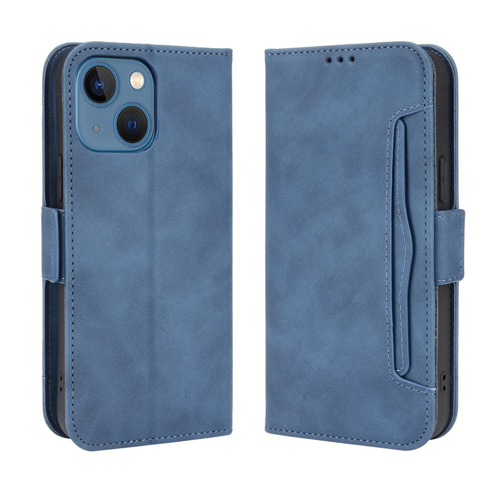 Multiple Card Slot Design Magnetic Closure Leather Cell Phone Cover with Stand for iPhone 13 mini 5.4 inch