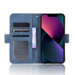 Multiple Card Slot Design Magnetic Closure Leather Cell Phone Cover with Stand for iPhone 13 mini 5.4 inch