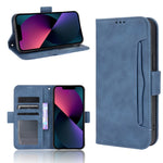 Multiple Card Slot Design Magnetic Closure Leather Cell Phone Cover with Stand for iPhone 13 mini 5.4 inch
