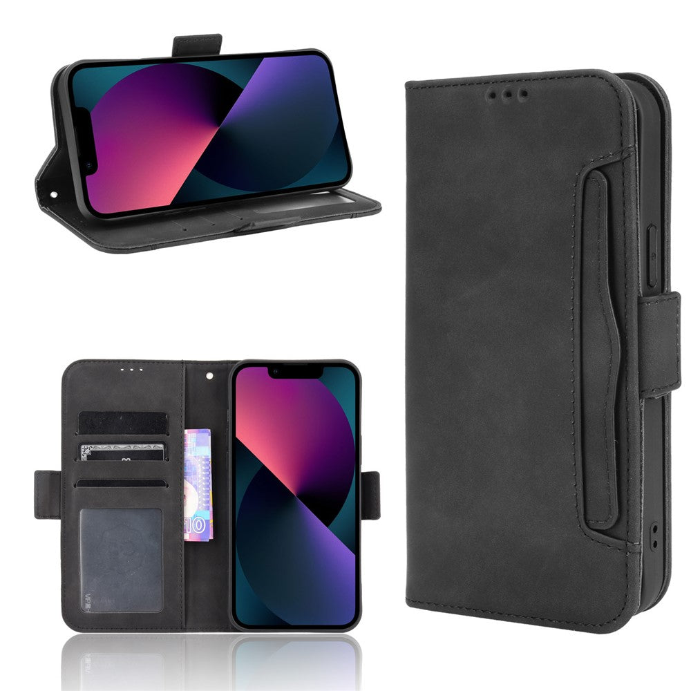 Multiple Card Slot Wallet Design Full Protection Leather Phone Cover with Stand for iPhone 13 6.1 inch