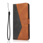 Dual Color Wallet Stand Flip Leather Phone Cover with Magnetic Closure for iPhone 13 mini 5.4 inch