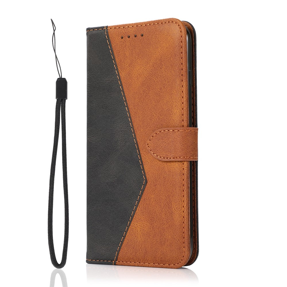 Dual Color Wallet Stand Flip Leather Phone Cover with Magnetic Closure for iPhone 13 mini 5.4 inch