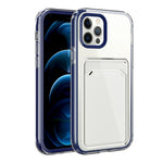 Anti-fald TPU + PC Dobbeltlags Stødsikkert Gennemsigtigt Telefoncover med Kortlomme til iPhone 13 6,1 tommer