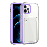 Anti-fald TPU + PC Dobbeltlags Stødsikkert Gennemsigtigt Telefoncover med Kortlomme til iPhone 13 6,1 tommer