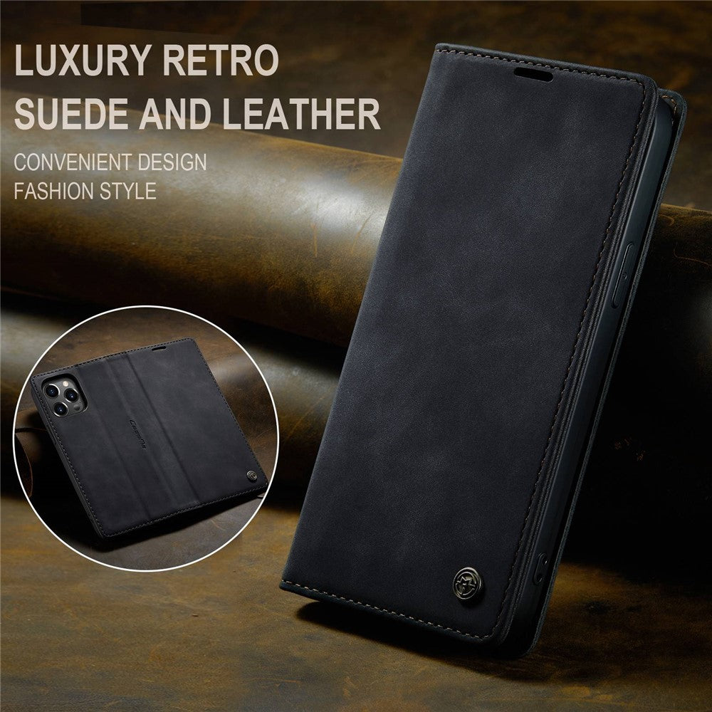 CASEME 013 Series Wallet Stand All-round Protection PU Leather Shell Case for iPhone 13 Pro Max 6.7 inch