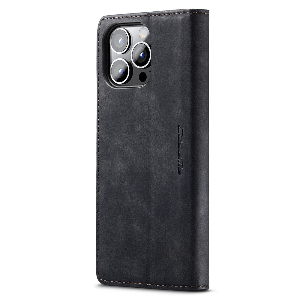 CASEME 013 Series Wallet Stand All-round Protection PU Leather Shell Case for iPhone 13 Pro Max 6.7 inch