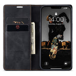 CASEME 013 Series Wallet Stand All-round Protection PU Leather Shell Case for iPhone 13 Pro Max 6.7 inch