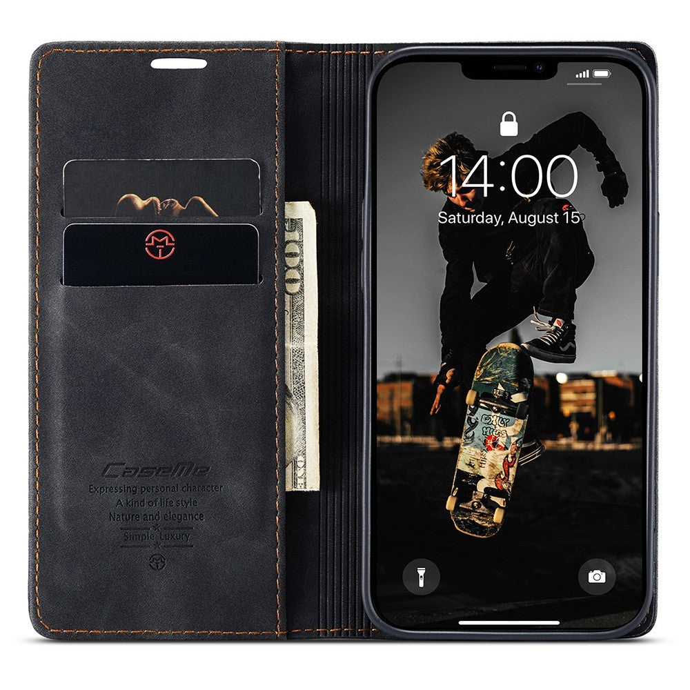 CASEME 013-serien Plånboksfodral med heltäckande skydd i PU-läder för iPhone 13 Pro Max 6,7 tum