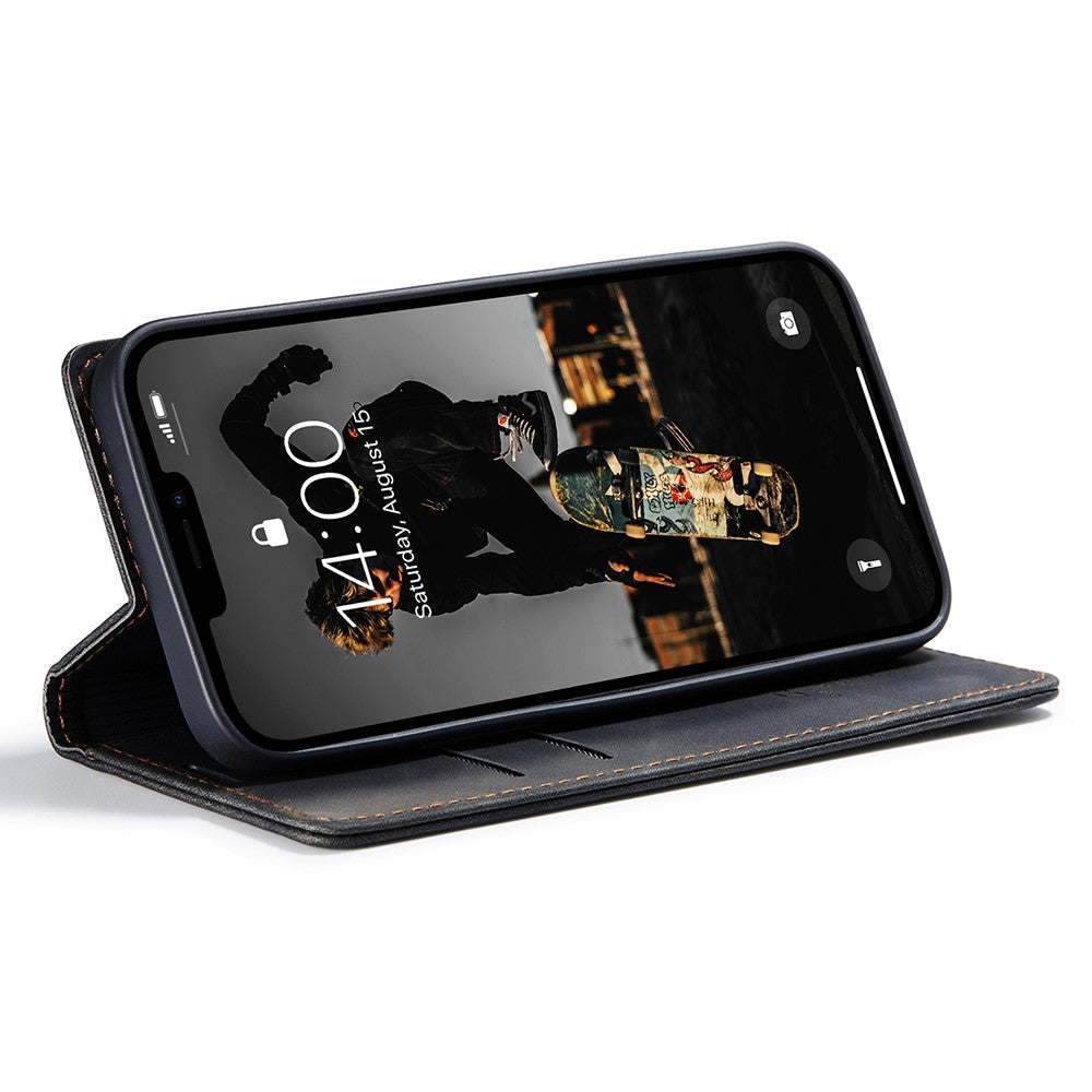 CASEME 013-serien Plånboksfodral med heltäckande skydd i PU-läder för iPhone 13 Pro Max 6,7 tum