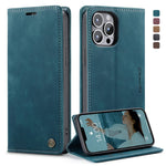 CASEME 013 Series Wallet Stand All-round Protection PU Leather Shell Case for iPhone 13 Pro Max 6.7 inch