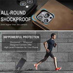 CASEME 013 Series Shockproof PU Leather Wallet Shell Case with Stand for iPhone 13 Pro 6.1 inch