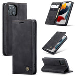 CASEME 013 Series For iPhone 13 mini Magnetic Auto-absorbed Wallet Stand Leather Phone Case